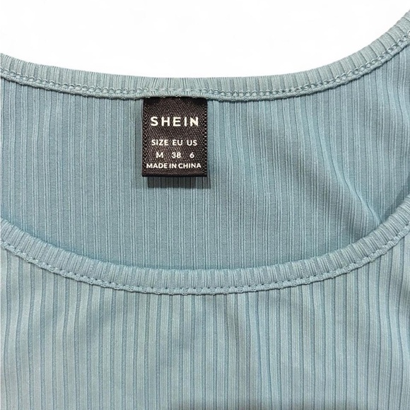 Blue Ribbed Tank Top - Picture 3 of 3